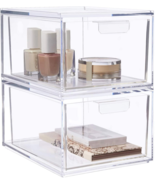 STORi Audrey Stackable Cosmetic Organizer Drawers 4-1/2&quot; Tall  Set of 2 ... - £33.07 GBP