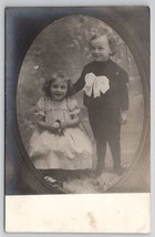 RPPC Darling Victorian Children Photo of Cabinet Card Postcard H30 - £13.40 GBP