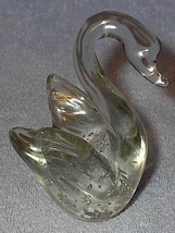Vintage Art Glass Crystal Paper Weight Swan - $7.95