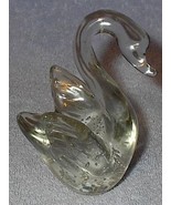 Vintage Art Glass Crystal Paper Weight Swan - $7.95