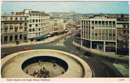 Postcard Castle Square &amp; Angel Street Sheffield England UK - $2.75