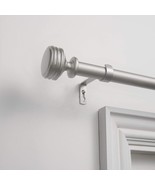 Exclusive Home Duke 1&quot; Curtain Rod and Coordinating Finial Set Matte Silver - £44.63 GBP