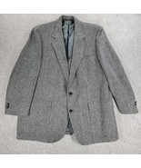 Vintage John Weitz Tweed Sport Coat Mens XL Black White Herringbone Wool... - £60.53 GBP