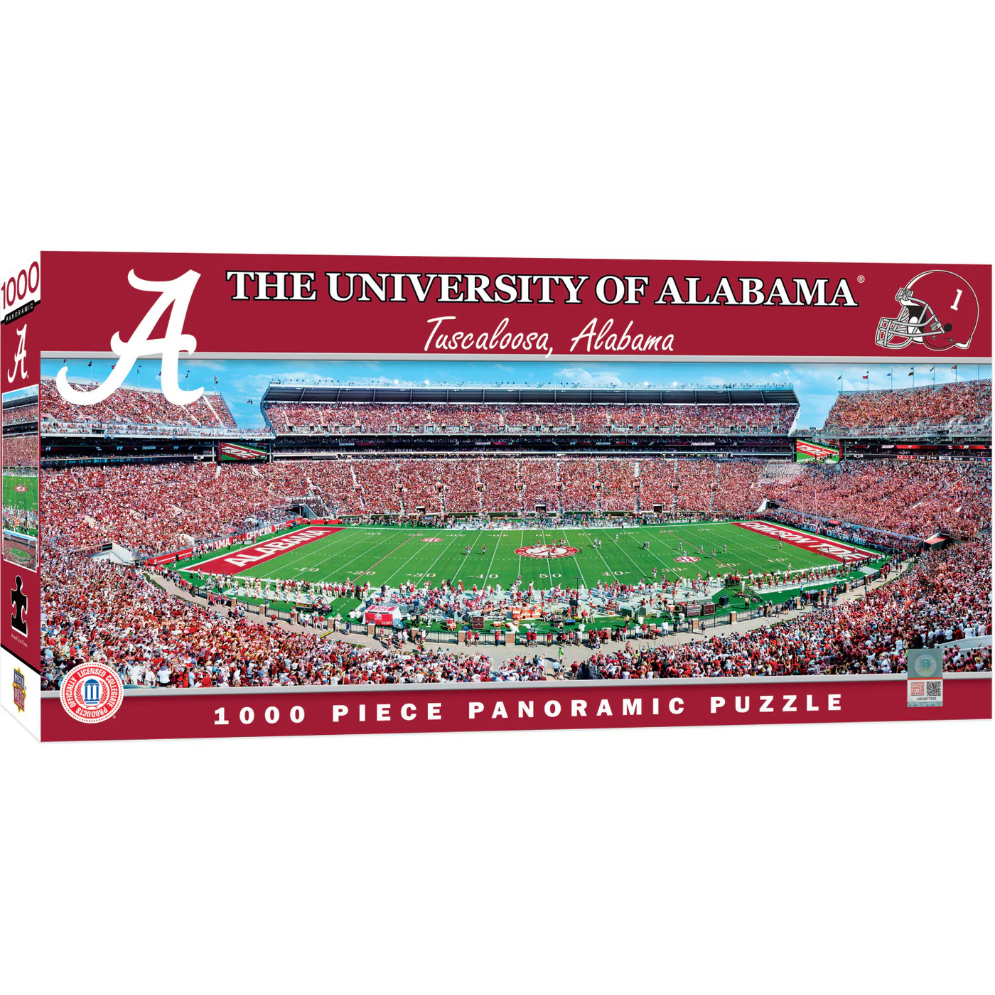 Alabama Crimson Tide 1000 Pc Panoramic Jigsaw Puzzle Center View by Mast... - £15.02 GBP