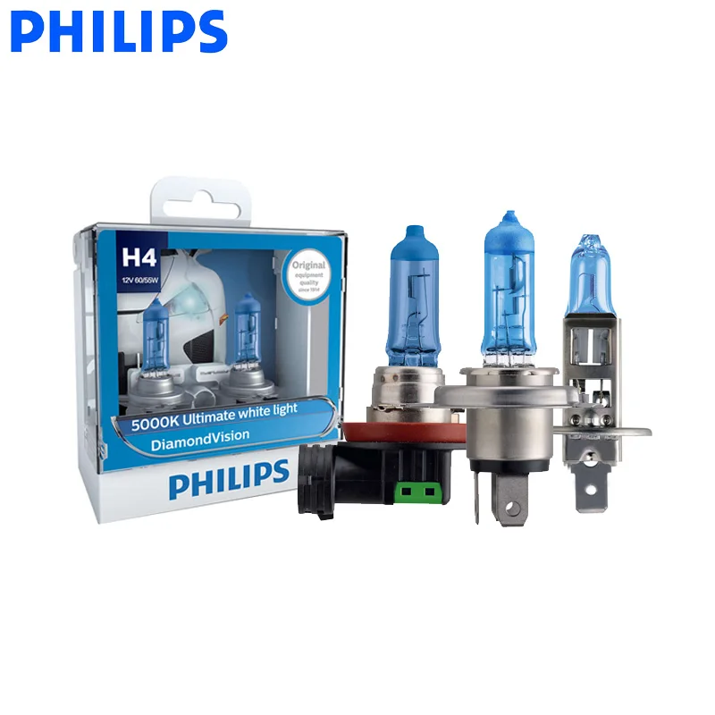 Philips H1 H4 H7 H8 H11 HB3 HB4 9003 9005 9006 12V Diamond Vision 5000K Car - £30.62 GBP+