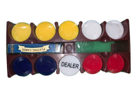Playing Cards And Poker Chips in Plastic Holders Decks Gambling Casino - £17.03 GBP