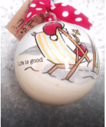 Santa at the Beach Life Is Good Ceramic Ball Ornament - $34.21 CAD