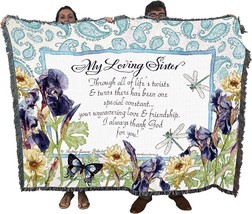 My Loving Sister Poem Blanket By Audrey Jean Roberts Blanket - Gift Tapestry - £61.07 GBP