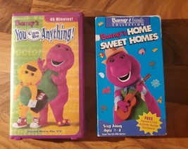 Barney VHS Lot Of 2 Barney&#39;s You Can Be Anything (VHS, 2002) &amp; Home Swee... - £15.57 GBP