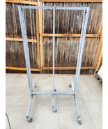 CLOTHING CLOTHES RACK LARGE GRAY WITH WHEELS LOCAL PICKUP  - $44.99