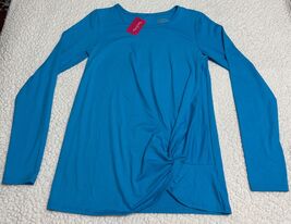 Lilly Pulitzer Turquise Luxletic Top whit front detail Long Sleeve Size ... - $33.98