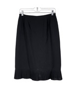 Le Suit Separates Skirt 6 Womens Black Pleated Ruffle Career Casual Knee... - $19.66