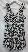 Love J Fit &amp; Flare A Line Dress Black, White Stretch Sleeveless Junior XL - $19.77