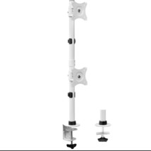 VIVO White Dual Computer Monitor Desk Mount, Vertical Array, 2 Screens up to 34&quot; - £29.84 GBP