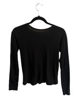 Bandier LE ORE Womens BARI Twist Back Long Sleeve Tee T-Shirt Black Top ... - £15.29 GBP