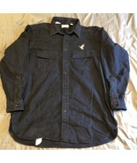 VINTAGE LL Bean Shirt Mens XL Tall Blue Chamois Cloth Flannel Button Up ... - $22.40