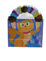 Viola Happy Birthday Kitty Ice Cream Pattern Gift Bag  8 Inches Tall - £13.92 GBP