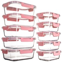 10 Pack Glass Food Storage Containers With Lids Leakproof, Airtight Glas... - £40.71 GBP