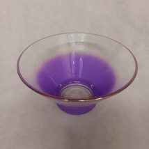 West Virginia Glass Blendo Large Salad Bowl Orchid Purple Frosted Gold Rim - £30.63 GBP