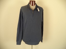 Men&#39;s Blue Van Heusen Mock Neck Shirt. L. 85% Cotton/ 15% Polyester. Lon... - £18.94 GBP