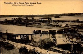 H.M. Anschutz Photo POSTCARD-MISSISSIPPI River Power Dam, Keokuk, IOWA-BK54 - £5.83 GBP