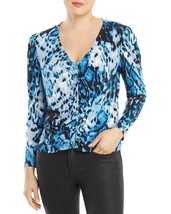 SINGLE THREAD Womens Ruched Printed Blouse M - $24.75