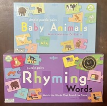 2x eeBoo Rhyming Words + Baby Animals - Puzzle Pairs  Educational Home S... - £15.38 GBP