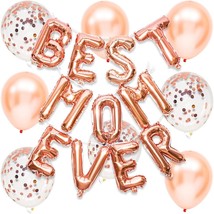 31 Piece Foil Party Balloon Set For MotherS Day, Best Mom Ever, Rose Gold - £21.96 GBP