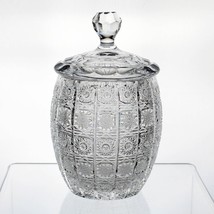 RTG Bohemia Crystal Queens Lace Cut Biscuit or Cookie Jar, Vintage Canister 7.5&quot; - £75.93 GBP