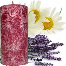 Chamomile &amp; Lavender Scented Palm Wax Pillar Candle - £19.95 GBP+