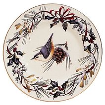 Lenox Winter Greetings Gold-Banded Nuthatch 9-Inch Accent Plate - £45.20 GBP