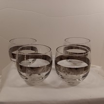 4- Vintage Suntile Theme Cocktail Roly Poly Glasses with Platinum Stripe... - £31.09 GBP