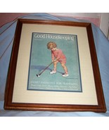 Framed, Matted Good Housekeeping July 1928 Magazine-Child Golfing - $30.00