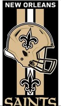 NFL New Orleans Saints Vertical 3 Stripes Helmet Center Beach Towel 30&quot;x60&quot; - £21.57 GBP