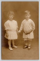 RPPC Edwardian Children Anita Clothier &amp; Joseph Page NJ Studio Postcard S27 - £10.12 GBP