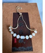 100% Genuine Jadeite Bracelet White Jadeite Beads Jade Bracelet Bead 14K... - £154.92 GBP
