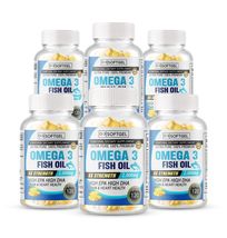 6 Pack Omega 3 Fish Oil Softgels 3x Strength 2400mg EPA &amp; DHA Highest Po... - £77.76 GBP