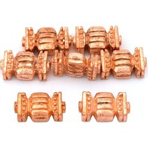 Bali Tube Copper Plated Beads 14mm 15 Grams 6Pcs Approx. - £5.31 GBP