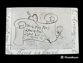 Vintage Antique Valentine Love Postcard 1906 Heart Cup 1c Stamp Scroll N... - £7.47 GBP