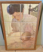 Vtg Seven Ages of Childhood Jessie Willcox Smith Tile Art Frame European Decor - £182.77 GBP