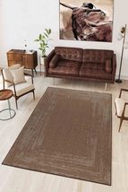 LaModaHome Area Rug Non-Slip - Brown Aging Soft Machine Washable Bedroom Rugs In - £24.73 GBP+