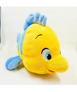 Disney Store Little Mermaid Flounder Plush 10&quot; Blue Yellow Embroidered Eyes - $19.99