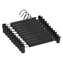 Black Pant Hangers,30Pack Plastic Pants Hangers Skirt Hangers With Clips Jean Ha - £30.85 GBP