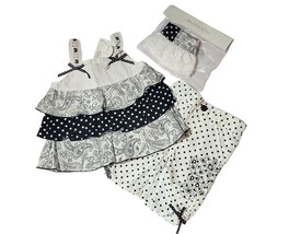 Baby Girl&#39;s Tiered Tunic Top, Pants, Hat Set, Dots, Floral, Size 3 Months - $145.66 MXN