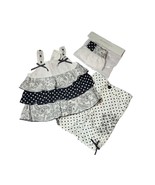 Baby Girl&#39;s Tiered Tunic Top, Pants, Hat Set, Dots, Floral, Size 3 Months - $145.66 MXN