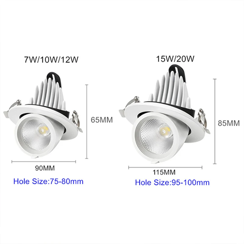 VICKYO Dimmable LED Downlight 360 Adjustable Recessed Downlight Ceiling Lamp Din - £161.57 GBP