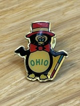 Vintage Penguin Ohio Top Hat Cane Goldtone Lapel Pin Pinback Travel  Sou... - $9.89