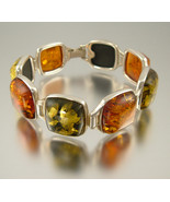 Amber and Silver Bracelet - Baltic Amber - $150.00