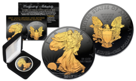 Black RUTHENIUM 1 Oz .999 Fine Silver 2022 American Eagle Golden Engima with BOX - £59.94 GBP