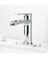 Waterfall Spout Brass Bathroom Sink Faucet Basin Mixer Tap Polished Chr ... - €25,32 EUR